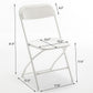 BTExpert White Plastic Folding Chair Steel Frame High Capacity  lightweight Set for  Kitchen Dining Church School - Set of 20