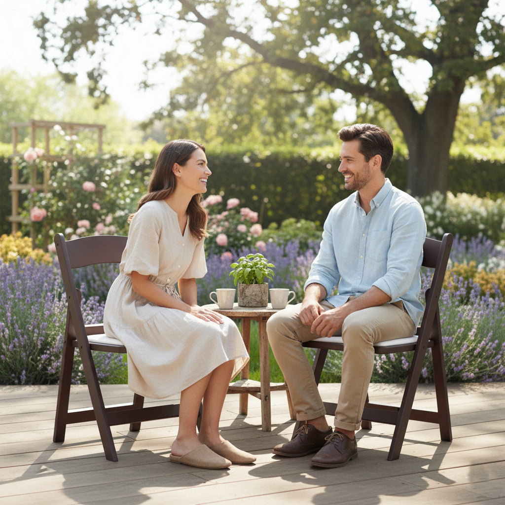 BTEXPERT SET of 4 Resin Folding Chair Vinyl Padded Seat Indoor Outdoor Lightweight Set for Home Event Party Picnic Kitchen Dining Church School Weddings- brown
