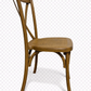 BTEXPERT Resin Outdoor Dining Chairs Set of 4 – Stackable Patio Farmhouse Chairs with X-Back, Heavy-Duty Waterproof Indoor & Outdoor Kitchen Dining Chairs, 400 lb Capacity, Chestnut Brown