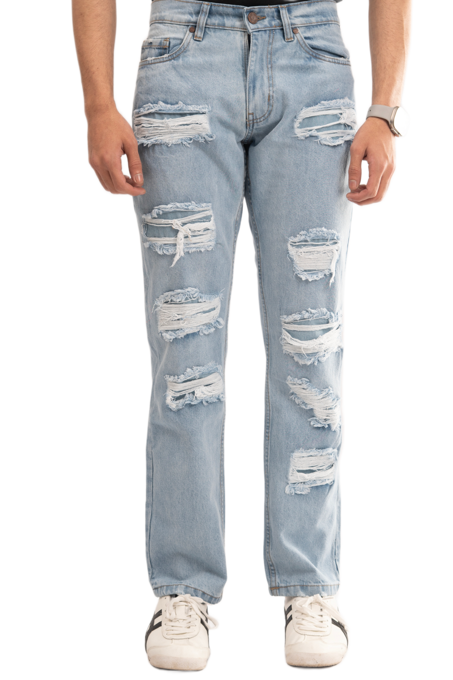 NOVASTILE M1 Ripped Jeans - Light Blue