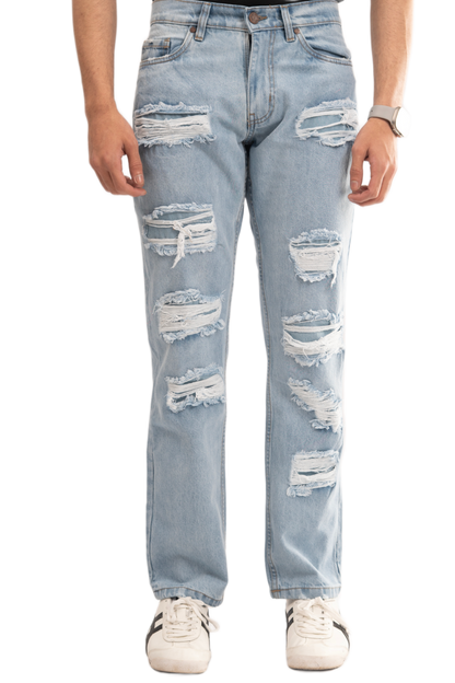 BTEXPERT M1 Ripped Jeans - Light Blue