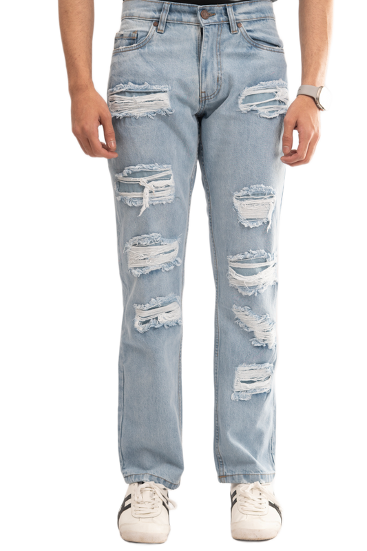 BTEXPERT M1 Ripped Jeans - Light Blue