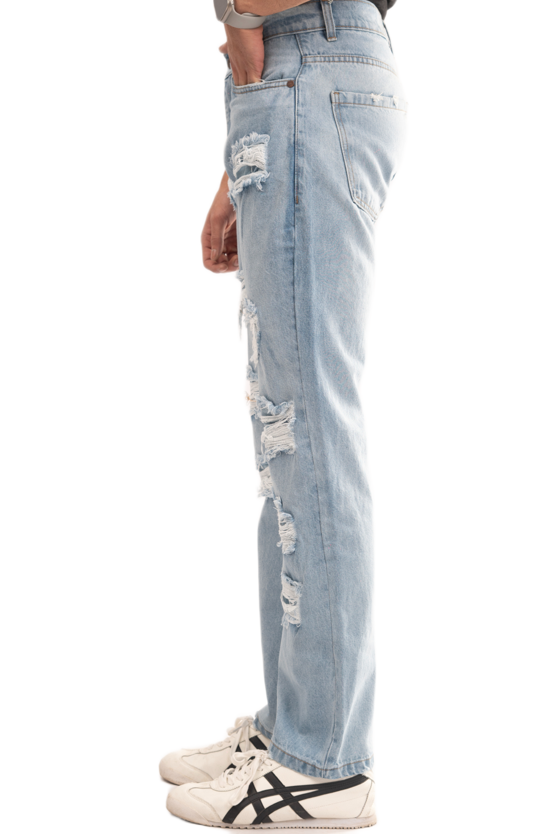 NOVASTILE M1 Ripped Jeans - Light Blue