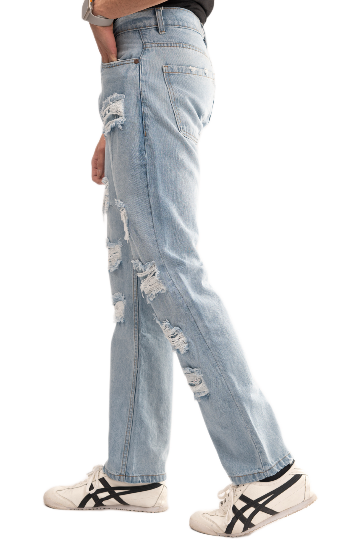 NOVASTILE M1 Ripped Jeans - Light Blue