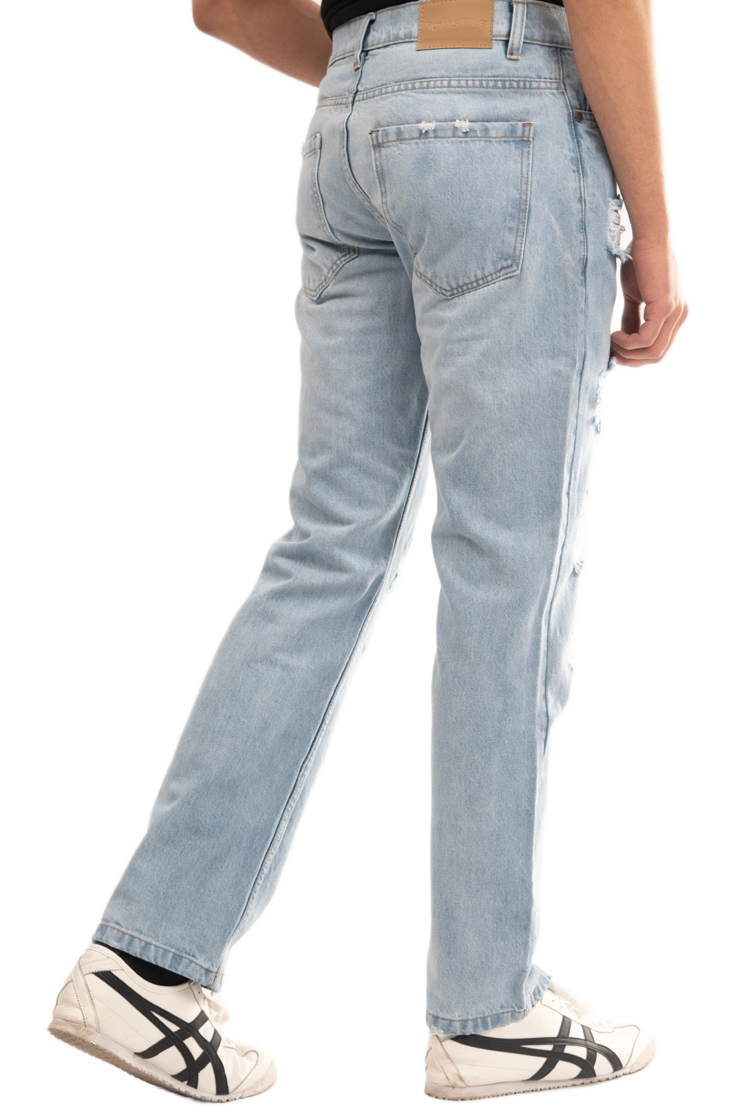 NOVASTILE M1 Ripped Jeans - Light Blue