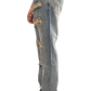 NOVASTILE Men’s Vintage Rip Repair Jeans Contrast Thread Rigid Distressed Denim Pants Relaxed Straight Fit Faded Wash Y2K Grunge Streetwear Heavy Destroyed Retro Style M2 Light Tint 32