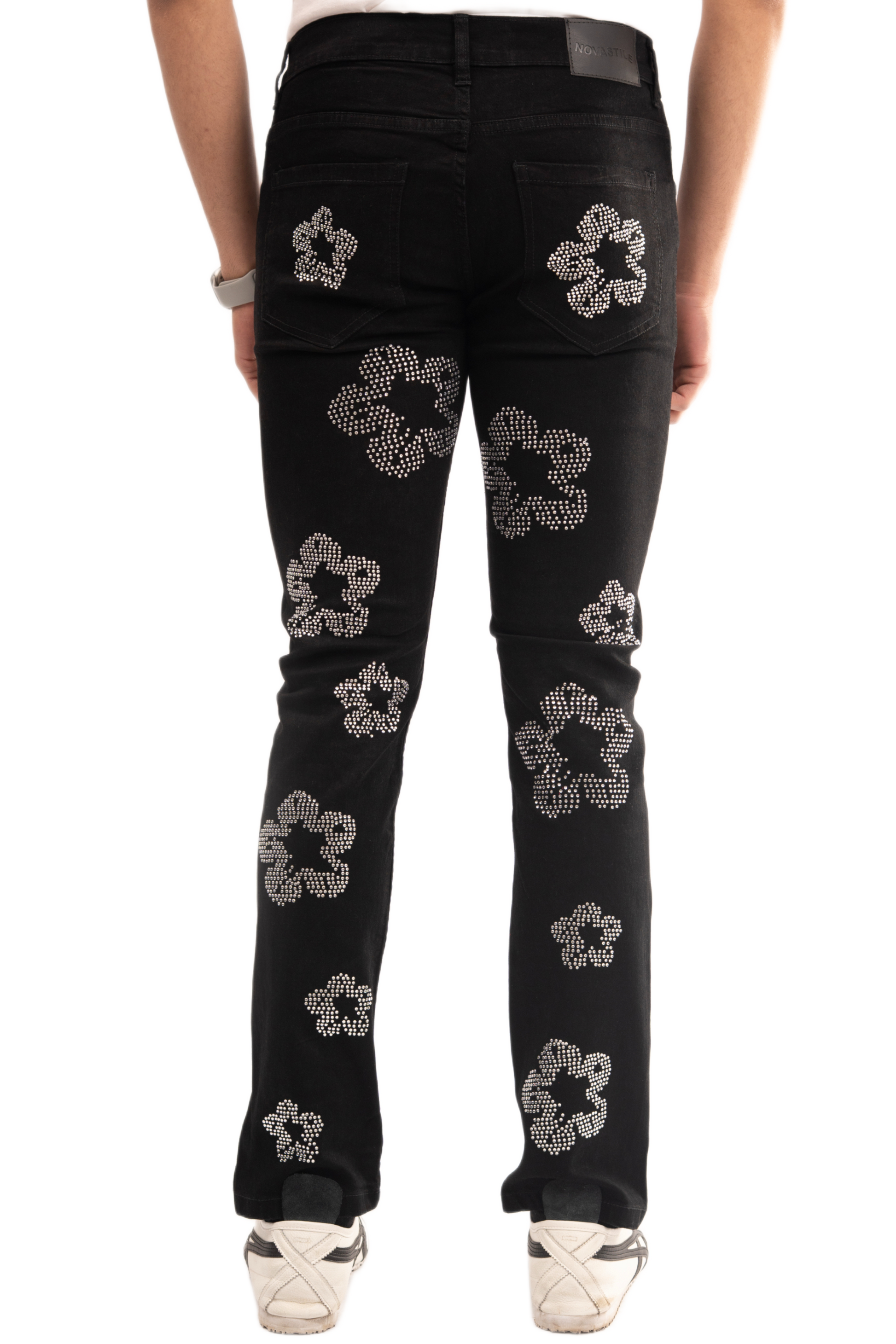 NOVASTILE M3 Rhinestone Jeans - Black