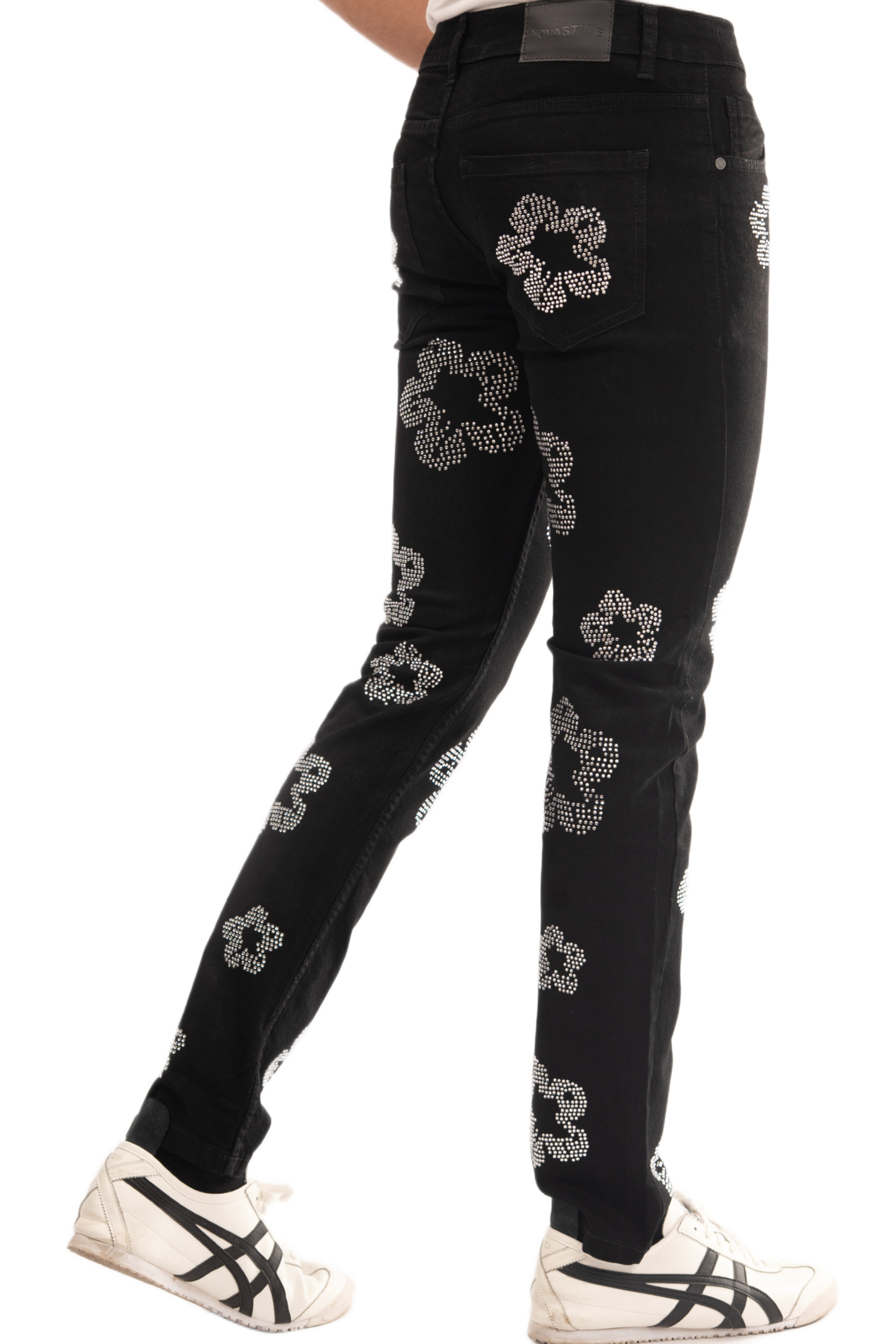 NOVASTILE M3 Rhinestone Jeans - Black