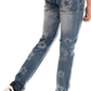 NOVASTILE M3 Rhinestone Jeans - Blue