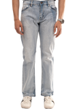 BTEXPERT Mens Rhinestone Jeans Straight Fit Stretch Denim Pants Light Wash Ice Blue Studded All Over Embellished Designer Fashion Streetwear Casual Statement Comfortable Daily Wear M4 Light Blue 28