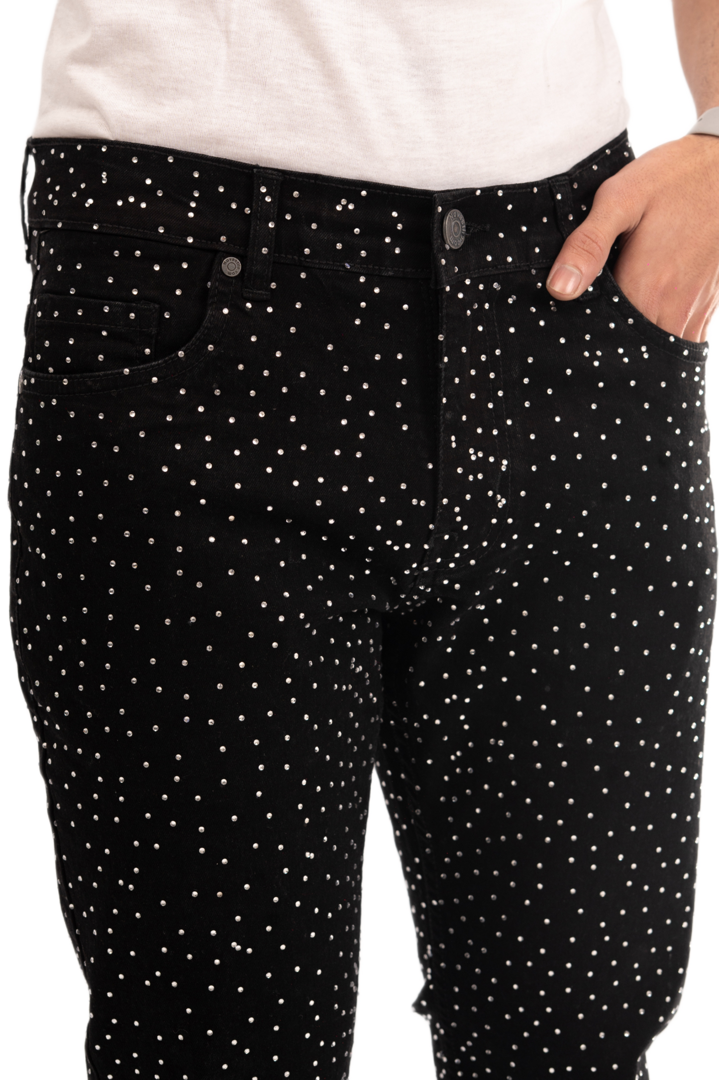 NOVASTILE M4 Rhinestone Jeans - Black