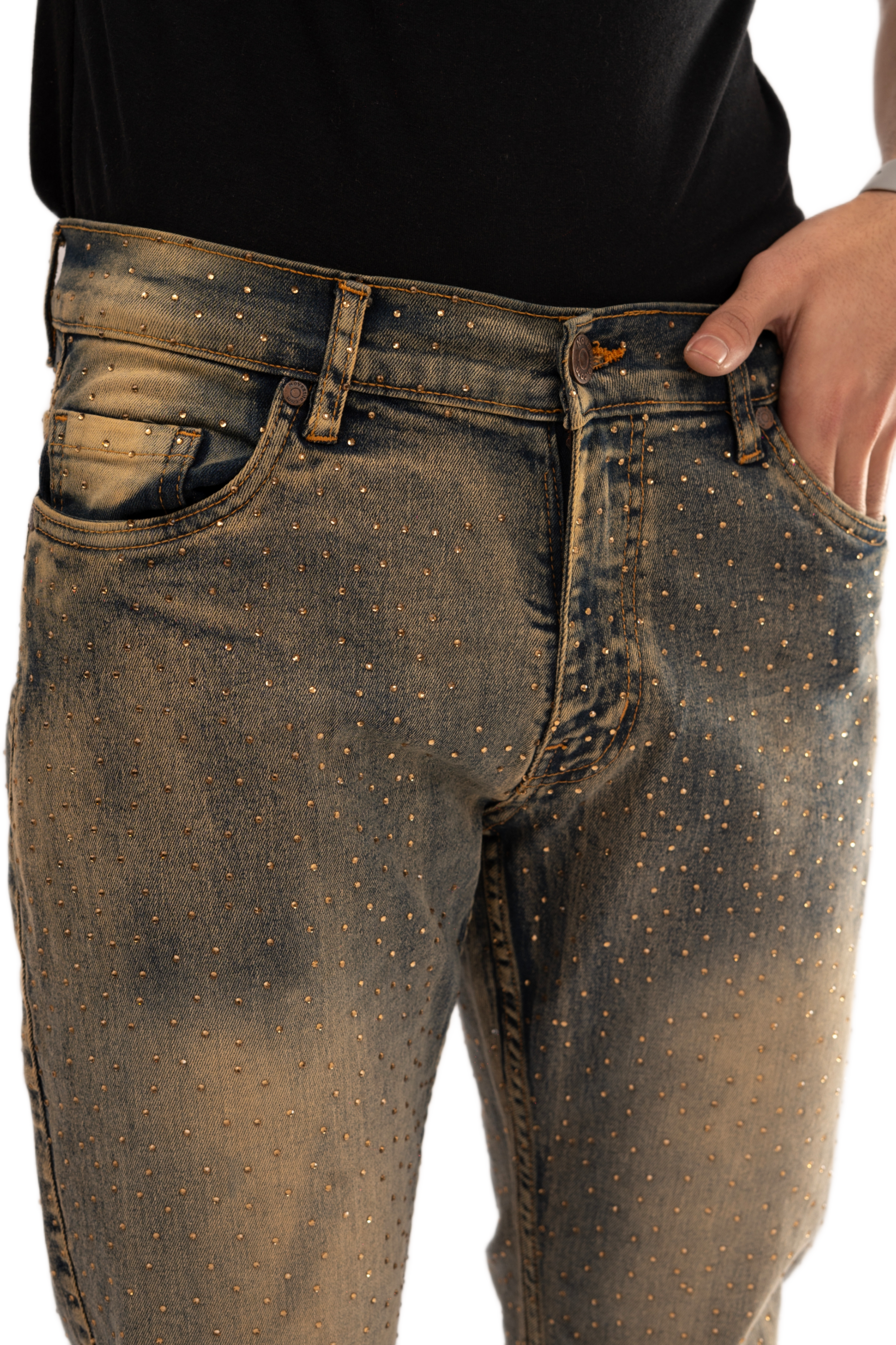 NOVASTILE M4 Rhinestone Jeans - Light Tint