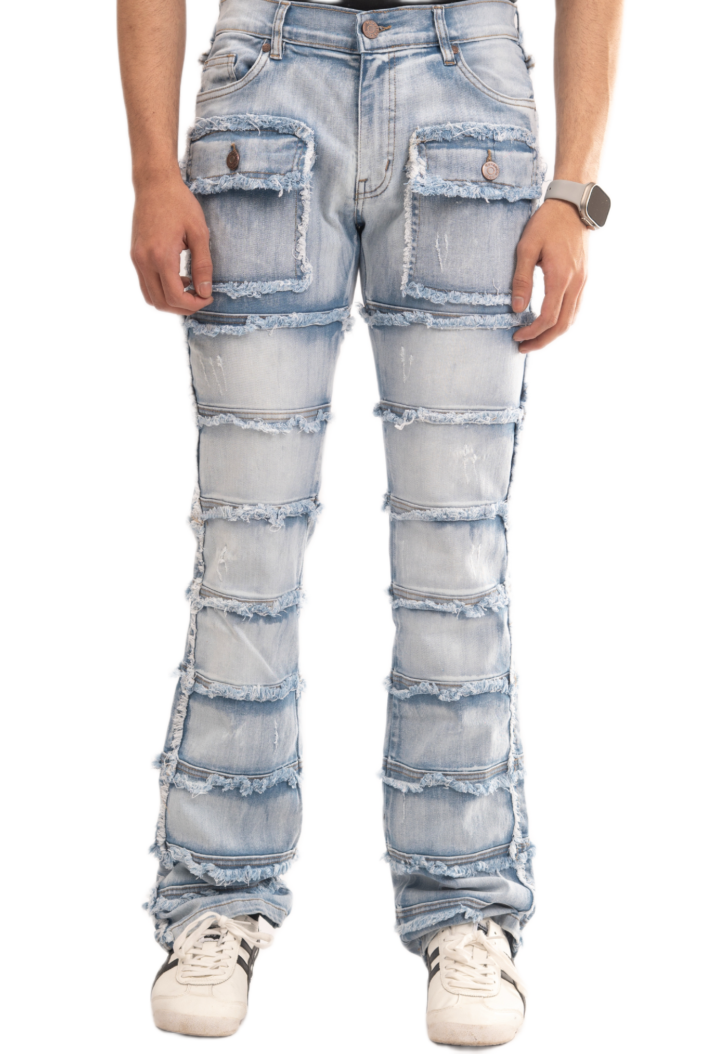 NOVASTILE M5 Rhinestone Jeans - Light Blue