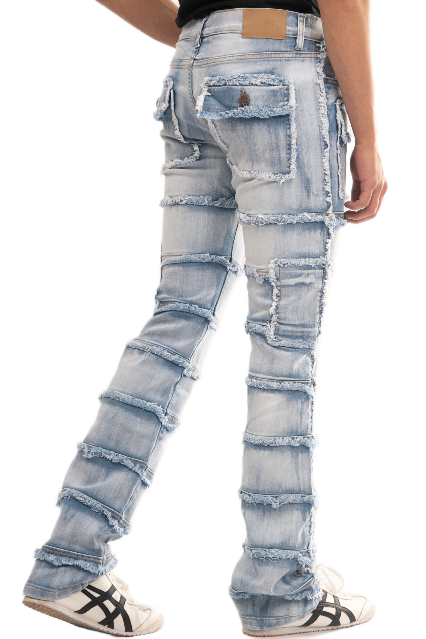 NOVASTILE M5 Rhinestone Jeans - Light Blue