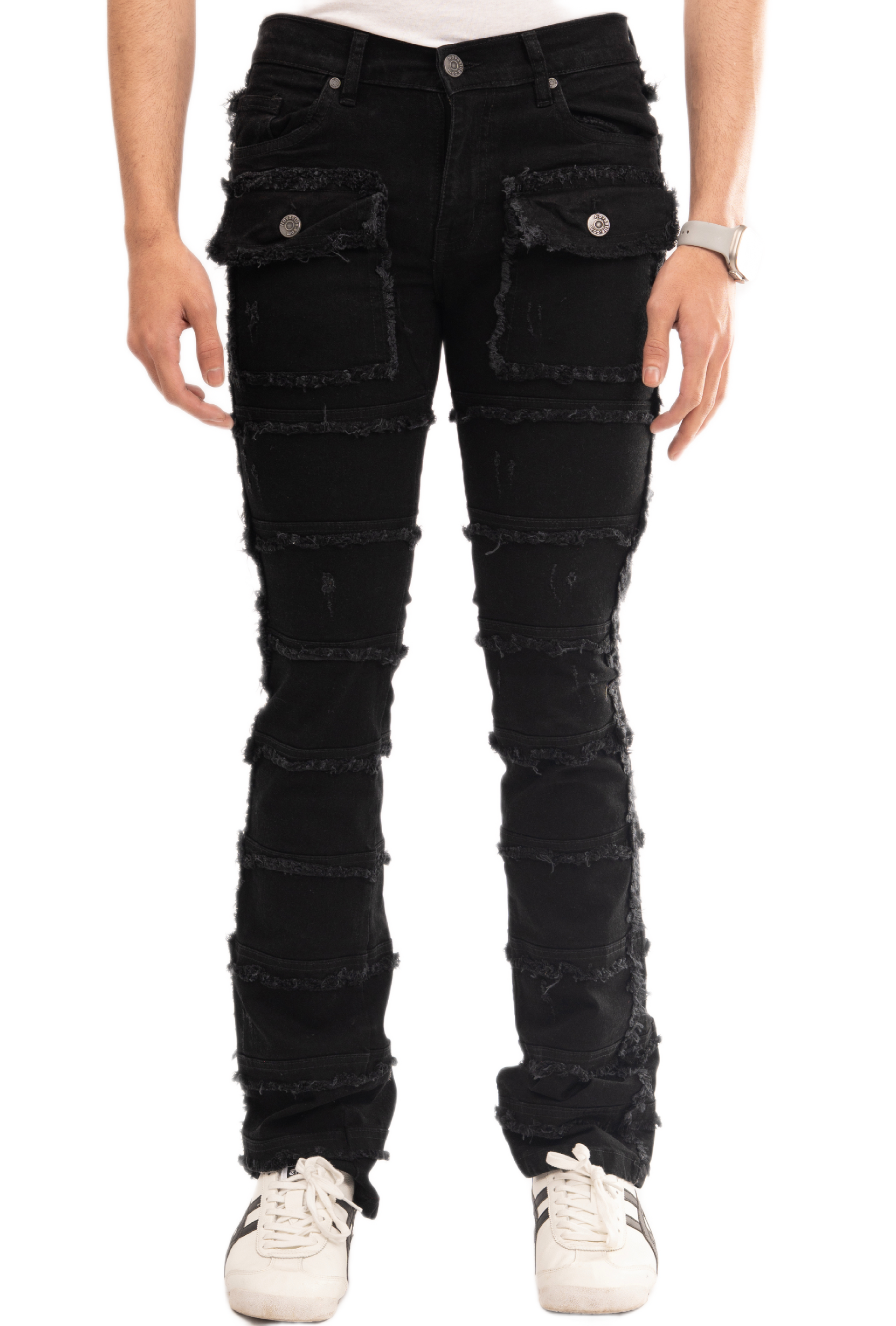 NOVASTILE M5 Rhinestone Jeans - Black