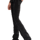 NOVASTILE Slim fit Straight leg Stretch Denim Jeans Cargo Pockets Distressed All Over Frayed Ripped Patchwork Stacked Design Streetwear Statement Pants Men M5 Black 28