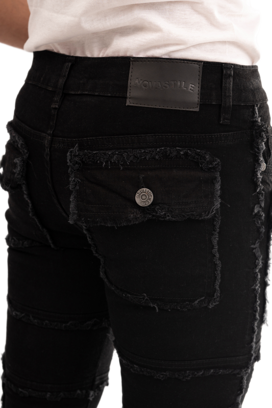 BTEXPERT M5 Rhinestone Jeans - Black
