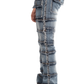 NOVASTILE M5 Rhinestone Jeans - Blue