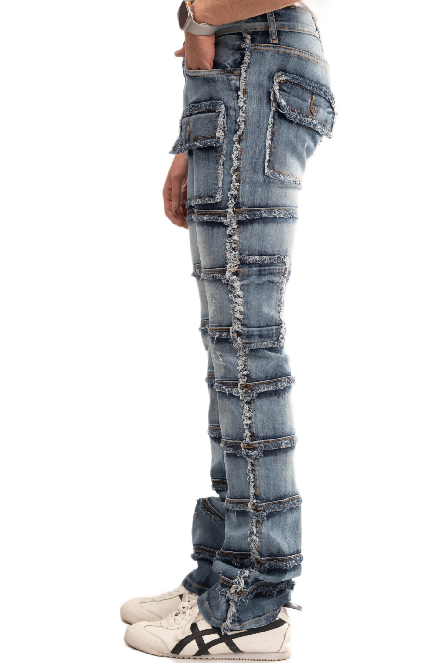 NOVASTILE M5 Rhinestone Jeans - Blue