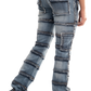 NOVASTILE M5 Rhinestone Jeans - Blue