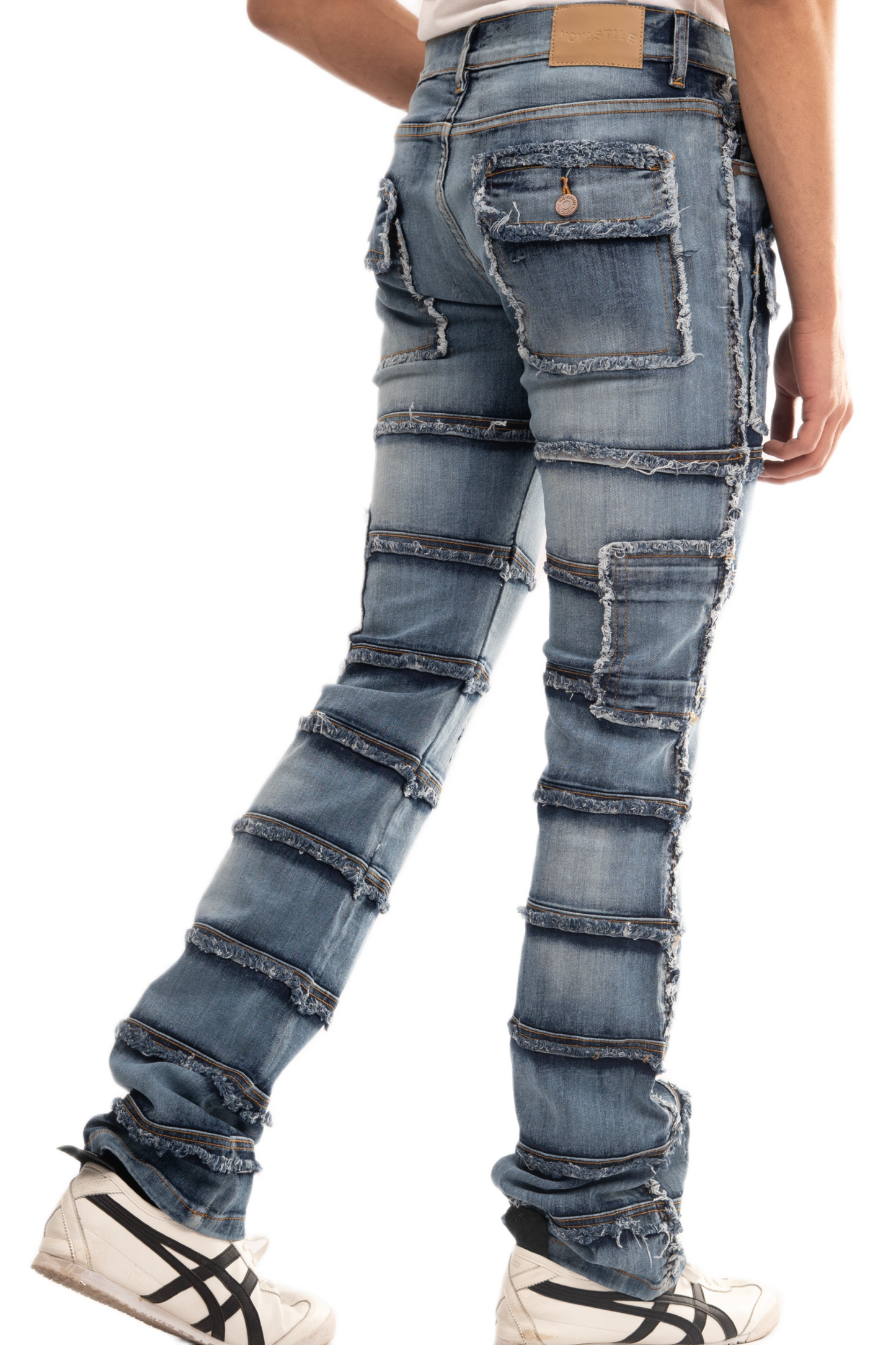 NOVASTILE M5 Rhinestone Jeans - Blue