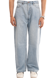 NOVASTILE Distressed Denim Jeans Loose Wide Leg Baggy Classic Minimal Everyday Casual Comfort Basic Denim Pants Light Wash Durable Stylish M6 Light Blue 28