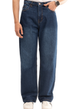 NOVASTILE Distressed Denim Jeans Classic Clean Minimal Design Everyday Casual Comfort Loose Fit Straight Leg Basic Essential Pants Light Wash M6 Blue 28