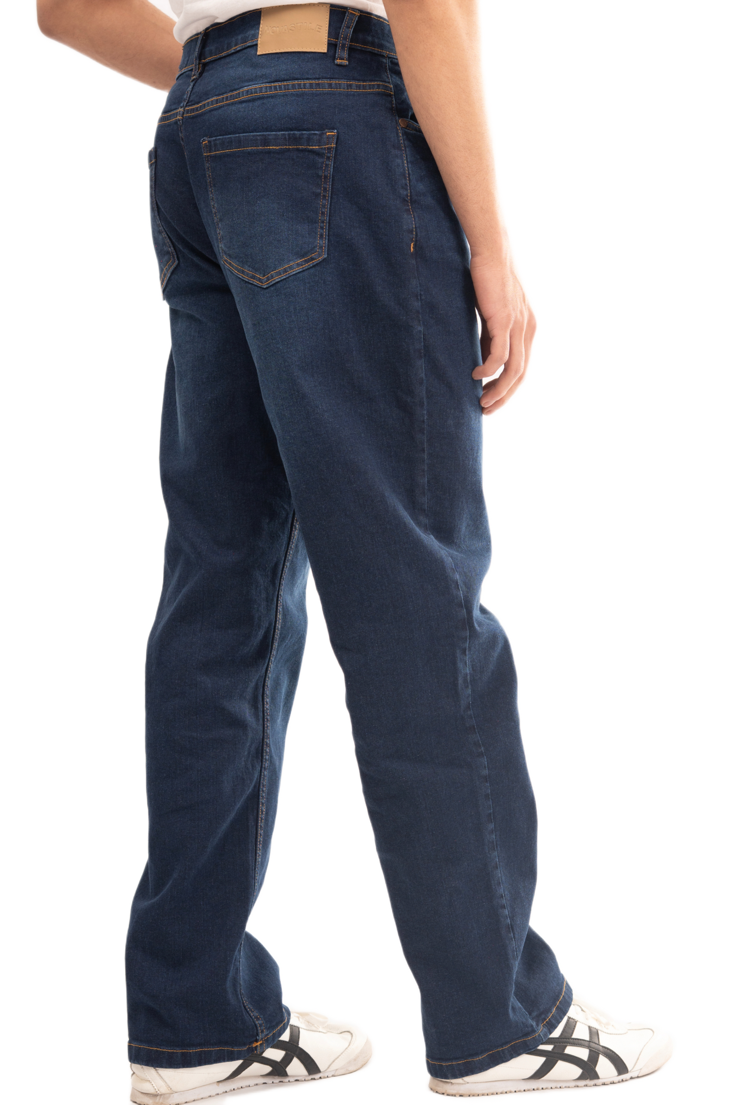 NOVASTILE Distressed Relaxed Fit Stretch Straight Leg Denim Jeans Classic Minimal Clean Design Everyday Casual Comfort Basic Denim Pants Light Wash M7 Blue 28