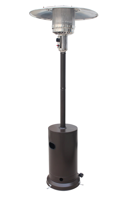 BTExpert 50000 BTU Propane Patio Heater Outdoor Double-Layer Stainless Steel Burner, Wheels, Triple Protection , Outdoor Home Residential, Brown