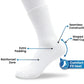 NOVASTILE Crew Diabetic Socks for Men & Women Non-Binding Cotton Cushioned Wicking Neuropathy, Loose Fit 12 Pairs Pack 13-15
