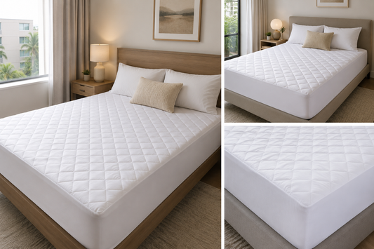Queen Mattress Pad - 60x80 Inch Quilted Fitted Mattress Topper Protector, 100 GSM, Deep Pocket Fits Up to 18 Inches, Soft & Machine Washable