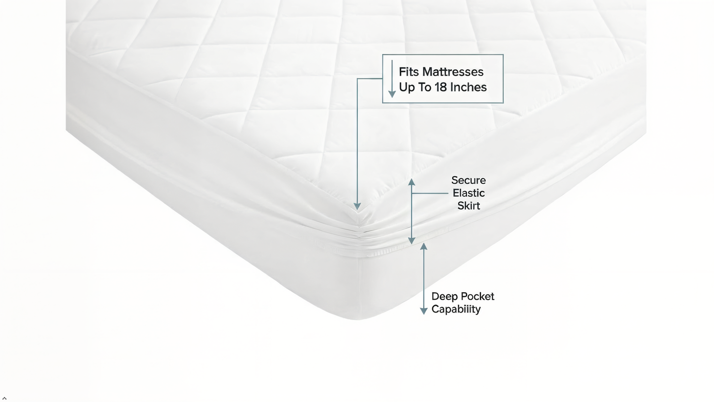 NOVASTILE 100 GSM Quilted Fitted Queen Mattress Pad, Soft & Elastic Fit Mattress Protector 60x80 Inches,Stretches upto 18 Inches Deep and durable White Fiberfill Polyester