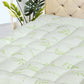 Queen Bamboo Pillow Top Mattress Topper 60x80 Inches – 550 GSM Cooling Mattress Pad Cover, Soft Breathable & Deep Pocket Fitted (8–20”) – Plush Comfort for Back Pain Relief