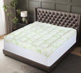 Queen Bamboo Pillow Top Mattress Topper 60x80 Inches – Extra Thick 1000GSM Cooling Mattress Pad Cover, Deep Pocket Fitted (8–20”) – Soft Plush Support for Back Pain Relief