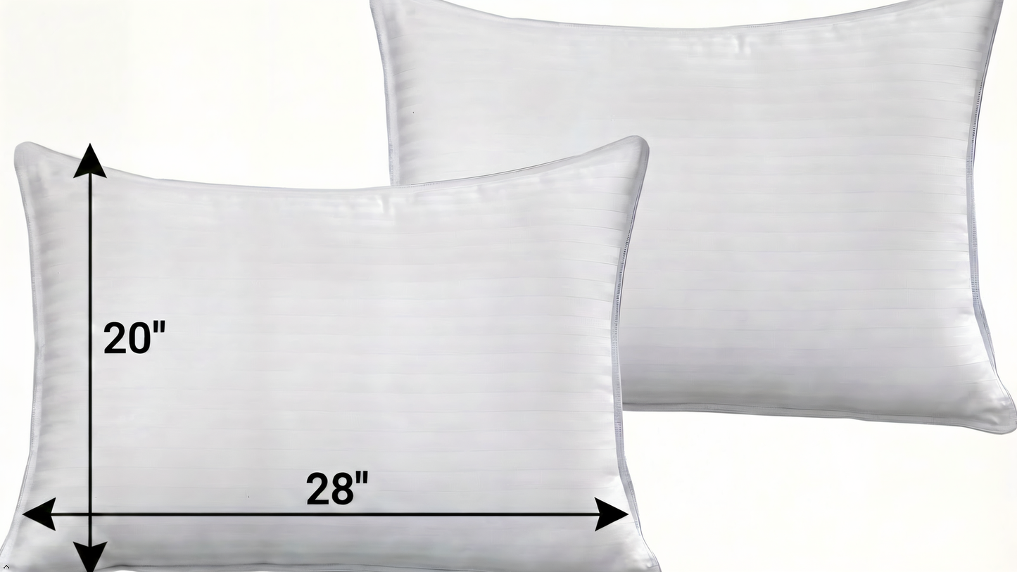Queen Bed Pillows Set of 2 – 250 Thread Count Soft & Fluffy Down Alternative Pillows, Cooling Breathable Cotton Cover, Hotel-Quality Support for All Sleep Positions (20"x28")