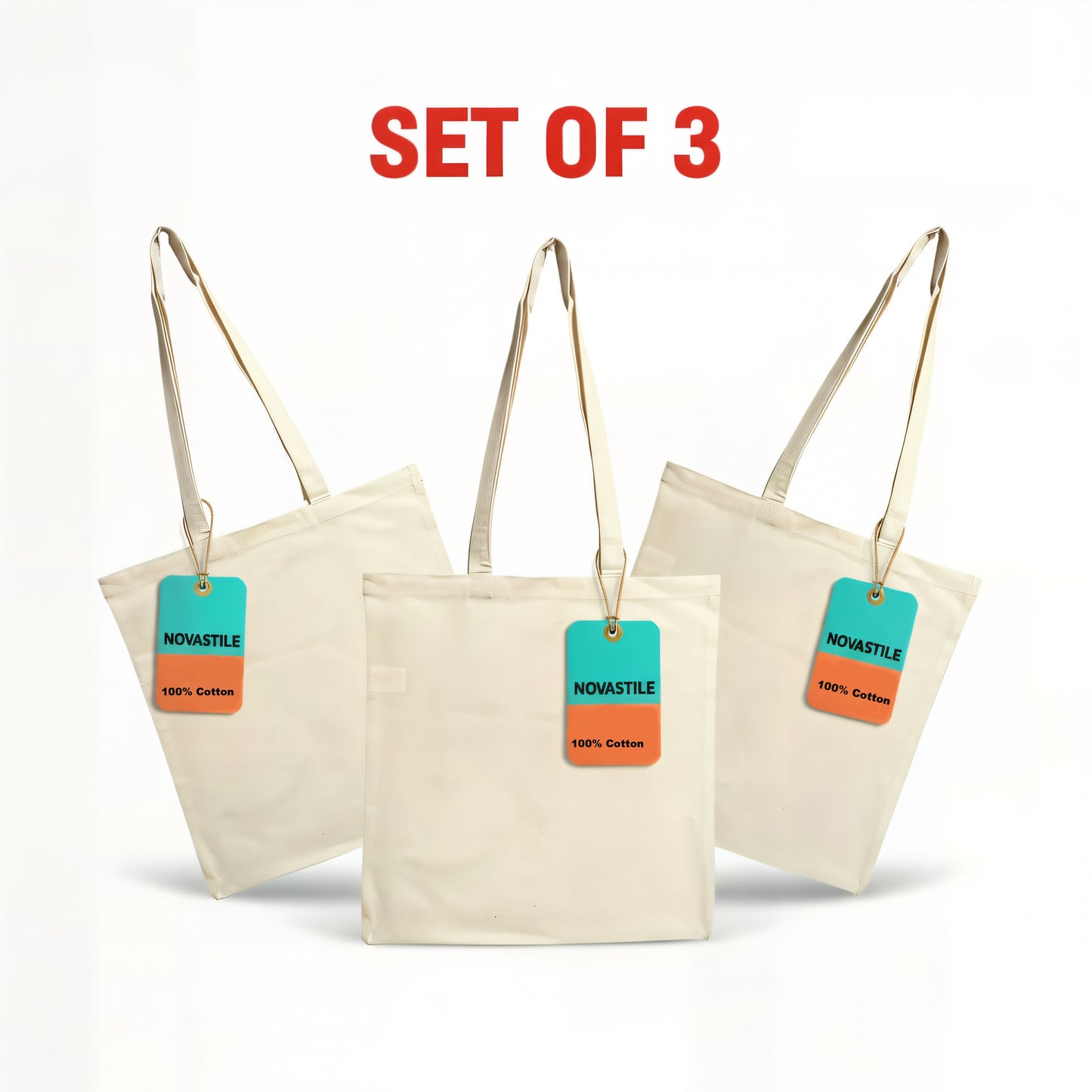 NOVASTILE 100% Cotton Natural Tote Bags NS5340