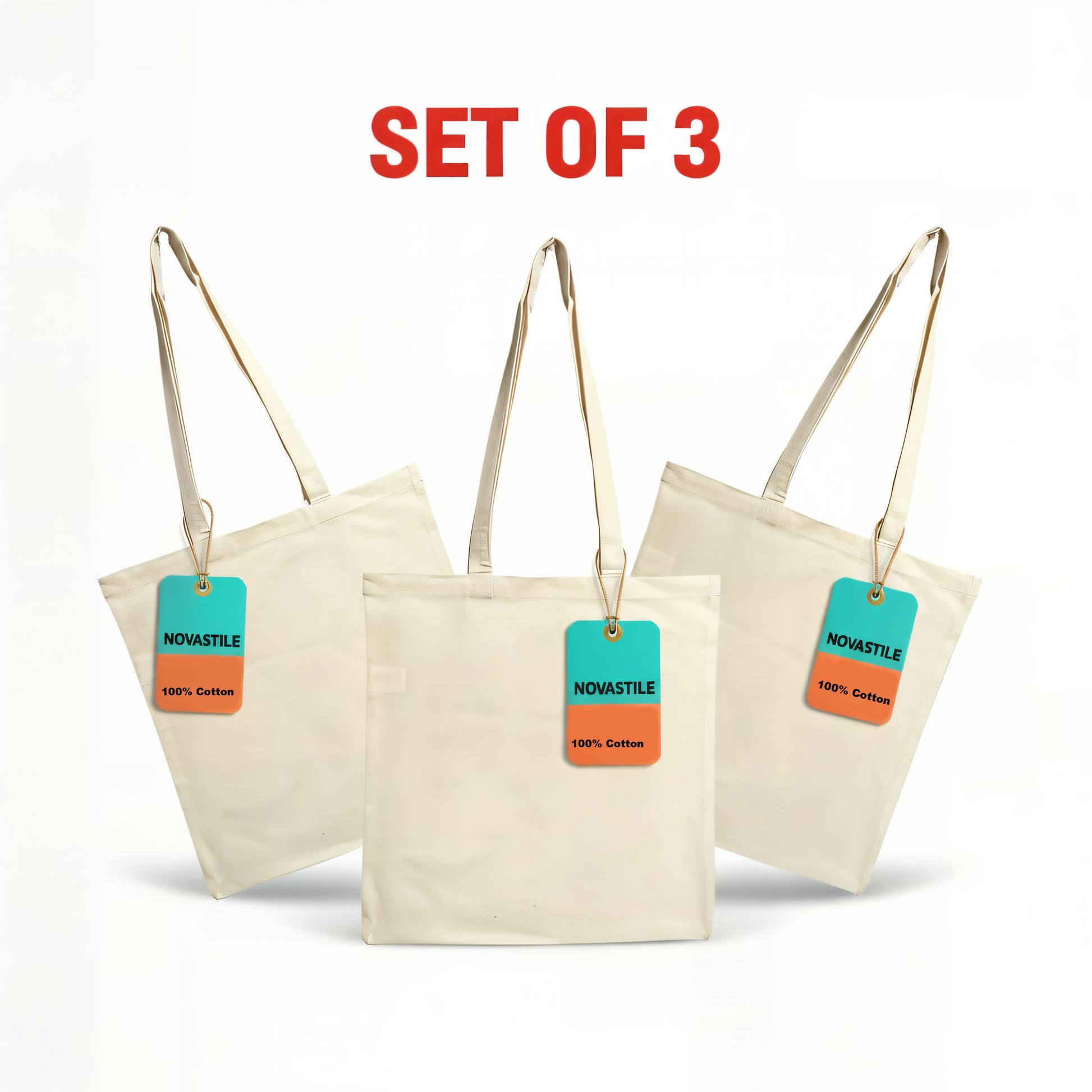 NOVASTILE 100% Cotton Natural Tote Bags NS5340