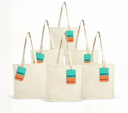 BTEXPERT 100% Cotton Natural Tote Bags NS5340