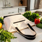 NOVASTILE Canvas Tote Bag 12oz Top Zipper with External Pocket - NS5341