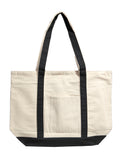 NOVASTILE Canvas Tote Bag 12oz Zipper Front Pocket 21x15x6 - NS5342