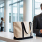 NOVASTILE Canvas Tote Bag 12oz Zipper Front Pocket 21x15x6 - NS5342