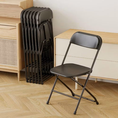 BTExpert Black Plastic Folding Chair Steel Frame Commercial High Capacity Event Chair lightweight Set for Office Wedding Party Picnic Kitchen Dining Church School Set of 10