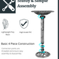 BTExpert - Birdbath Stone Gray 28" Height Outdoor Garden Decor Vintage Solar Pump Bird With Multiple Nozzles