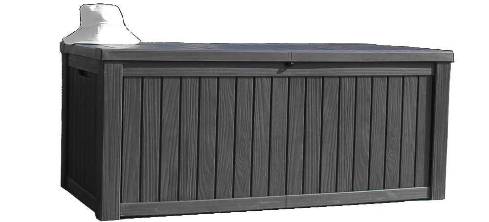 BTEXPERT 150 Gallon Large Resin Deck Box, Outdoor Storage Container with Metal Rods & Partition for Patio Furniture Cushions Garden Tools Equipment Waterproof Lockable UV Resistant