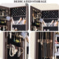 BTEXPERT Large Storage Jewelry Mirror Organizer with Frameless Free Standing Jewelry Cabinet (Brown)