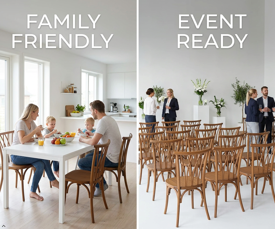 BTEXPERT Resin Outdoor Dining Chairs Set of 4 – Stackable Patio Farmhouse Chairs with Willow Backrest, Heavy-Duty Waterproof Indoor & Outdoor Kitchen Dining Chairs, 400 lb Capacity