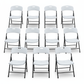 BTEXPERT Thick Folding Chair Party Chair Indoor Outdoor Wedding Event Picnic Kitchen Dining Church School White Foldable Chair Steel Frame Set of 36
