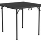 BTEXPERT 34" Bi-Folding Commercial Fold in Half Square Table Heavy Duty Portable Plastic Dining Card Table w Handle for Indoor Outdoor Kitchen Party Wedding Event Black Set of 2