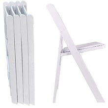 BTExpert Resin Folding Chair Vinyl Padded Seat Indoor Outdoor lightweight Set for Home Event Party Picnic Kitchen Dining Church School Weddings White Set of 4
