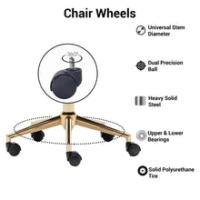 BTExpert 2" Office Chair Wheels Heavy Duty Desk Computer Gaming Casters, Safe All Floors Hardwood, Carpet, rotating mute Universal Standard Stem Size Fits 99% Replacement Set of 5 (Black)